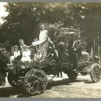 Fayetteville Free Library's winning float in the 1916 Independence Day parade