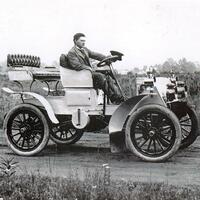 Mr Packard in his eponymous automobile