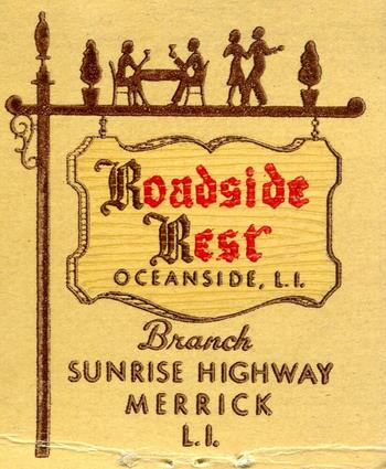 Matchbook cover for Roadside Rest, Oceanside, L.I.