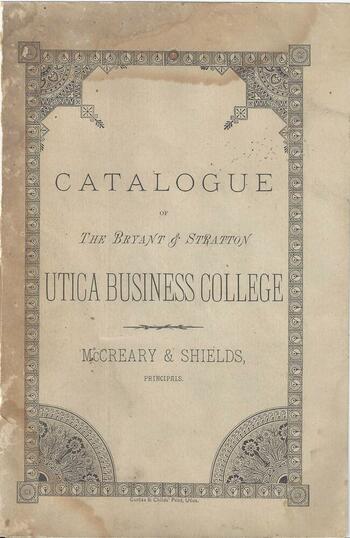 Cover of "Catalogue of the Bryant & Stranton Utica Business College, 1900-1905